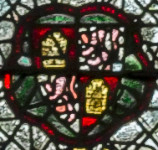 arms of Castille and Leon in
              stained glass